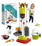 Dreamon Toddler Cleaning Set - 14Pcs Kids Cleaning Toy Set with 2-in-1 Kids Vacuum that Really Wo...