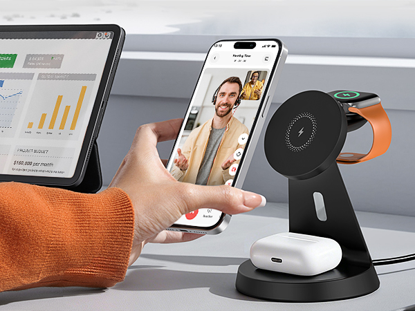 3 in 1 charging station apple white