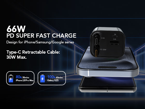 4 in 1 retractable car charger