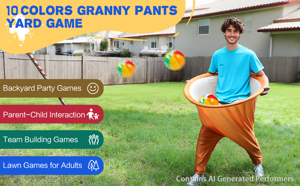 10 colors granny pants yard games for adults