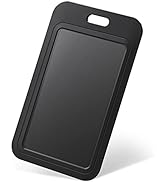 Uniclife Sliding ID Badge Holder Hard Black Vertical Plastic Card Case Protector Pouch with Clear...