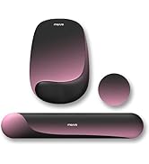 MOSISO Wrist Rest Support for Mouse Pad&Keyboard Set, Ergonomic Mousepad&Coaster Non-Slip Base Ho...