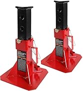 Big RED ATZ220005R Torin Heavy Duty Pin Type Professional Car Jack Stand with Lock, 22 Ton (44,00...