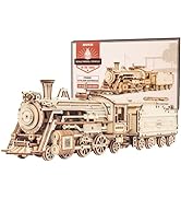 ROKR 3D Wooden Puzzle for Adults-Mechanical Train Model Kits-Brain Teaser Puzzles-Vehicle Buildin...