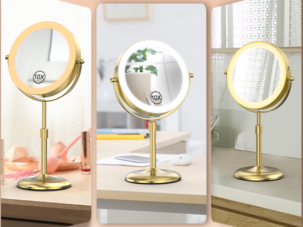 10x mirror with lights