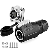 CNLINKO M16 2 Pin Vibration Resistance Outdoor Electrical Cable Connector, LED Pin Connectors Wat...