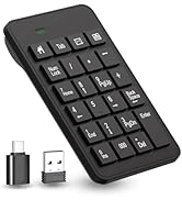 LOONASA Wireless USB & Typec Number Pad, Enhanced Efficiency 23 Keys Numeric Keypad Upgraded Vers...
