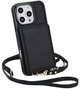 uCOLOR Case for iPhone 16 Pro Wallet Case for Women,Crossbody Zipper Purse with Shoulder Wristlet...