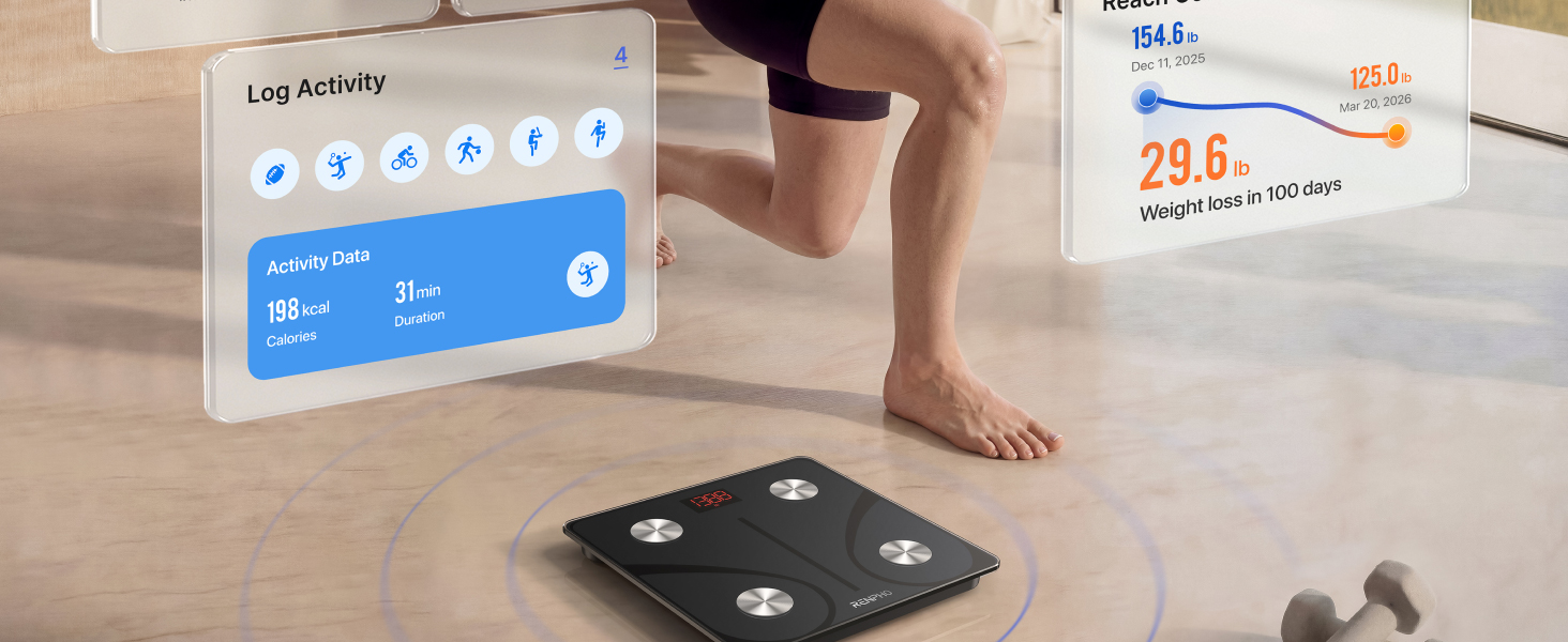 Smart Scale for Body Weight Digital Bathroom Scale BMI Weighing Bluetooth Body Fat Scale