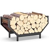Peyulia Indoor Outdoor Firewood Rack,Rustproof Metal Fireplace Wood Rack,Curved Lagre-Capacity Fi...