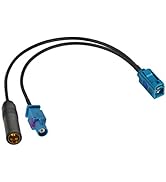 Bingfu Car Antenna Splitter Car Stereo FM AM Radio Antenna Adapter Cable Fakra Z Female Male to D...
