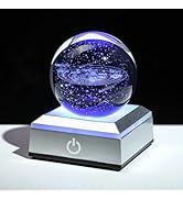 YU FENG 3D Solar System Crystal Ball with Colorful LED Light Base Space Astronomy Gift Planets 2....