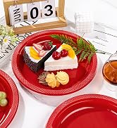 red dessert plates disposable