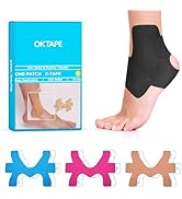 OK TAPE Precut Kinesiology Ankle Tape, 10 Pcs, Pain Relief, Prevent Ankle Sprain, Provide Support...