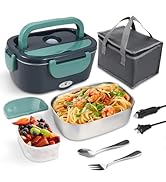 SOHIDA Electric Lunch Box Food Heater, 80W Portable Warmer for Car Truck Work with 304 Stainless ...