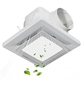 EINTTAX 9.8in Panel Bathroom Exhaust Fan with Light, 77 CFM 1.1 Sones Quiet Bathroom Fan with 12W...