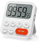 LIORQUE Digital Kitchen Timer Magnetic Countdown Timer with Loud Alarm and Large LCD Display, Dig...