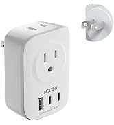 US to Japan Plug Adapter, Mscien Type A Travel Adapter with 2 AC Outlets, 2 USB C &amp; 1 USB A, 2 Pr...