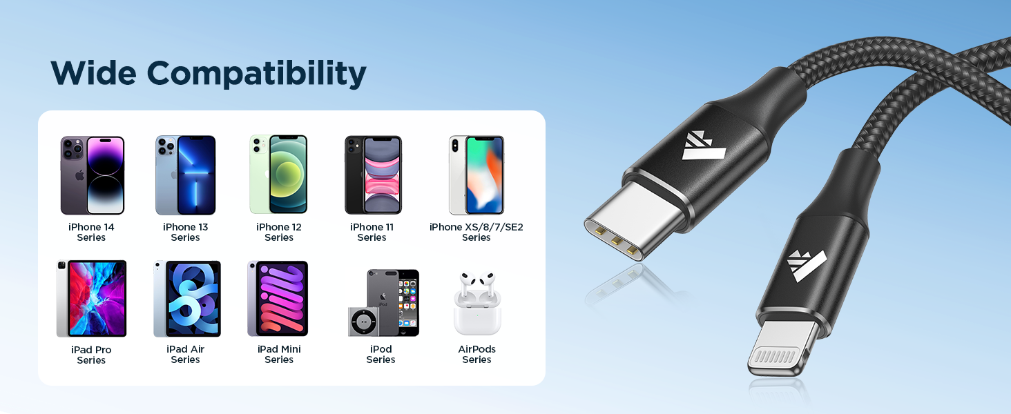 usb c to lightning cable 1ft