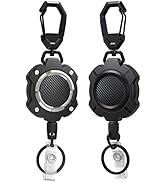 LIUGX 2 Pack Retractable Keychain, Heavy Duty Carabiner Key Chains, 10,000+ Rebound, Impact Resis...