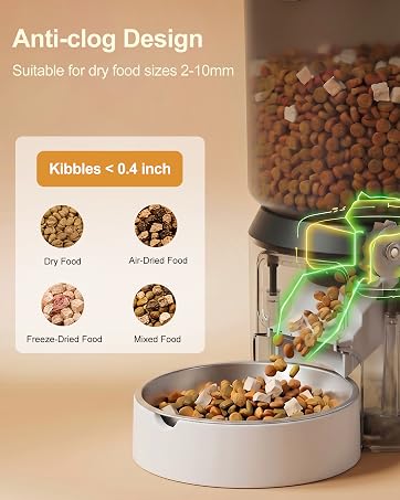 Automatic Cat Feeders 4L Timed Cat Dry Food Dispenser Dual Power Supply Programmable Portion