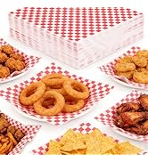 IOMDRWU Deli Paper Sheets 7x7 Inch, 100 Pcs Red White Checkered Wax Paper for Food, Grease Resist...