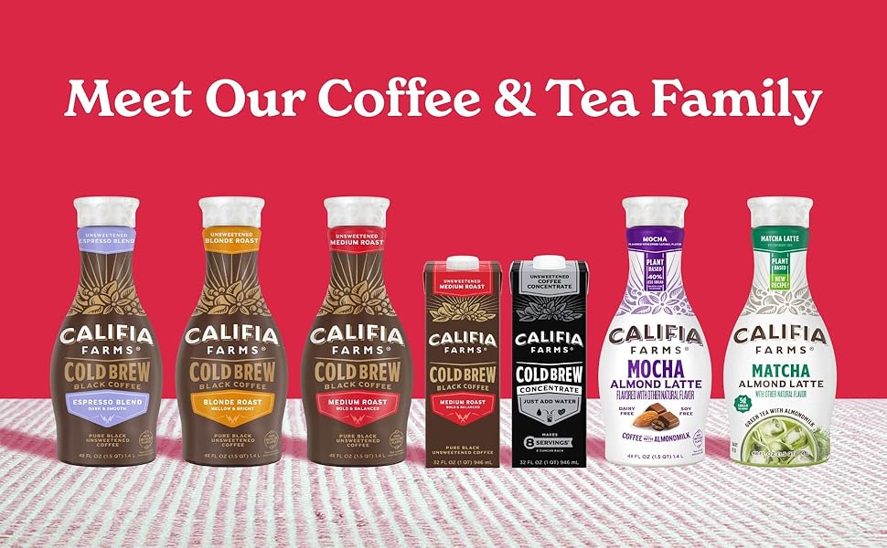 Califia Farms Matcha Latte Chai Latte Cold Brew Coffee