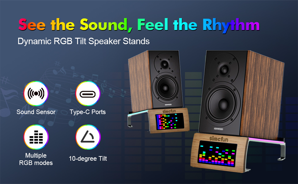 rgb desktop speaker stand