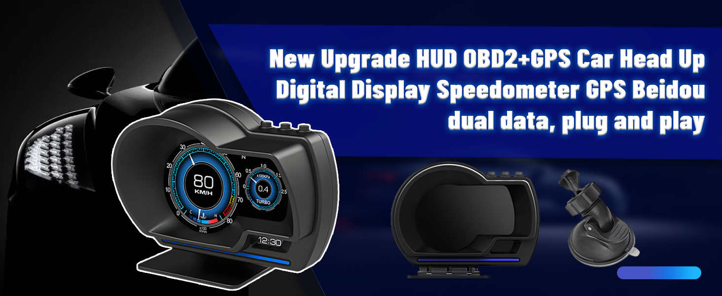OBD2 GPS Dual System Car HUD Display