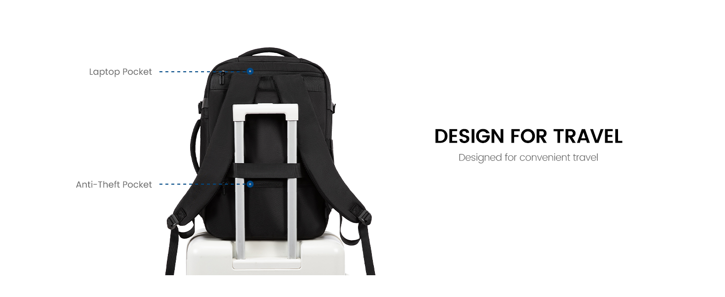 travel backpack with loptop pocket/anti-theft pocket/luggage strap