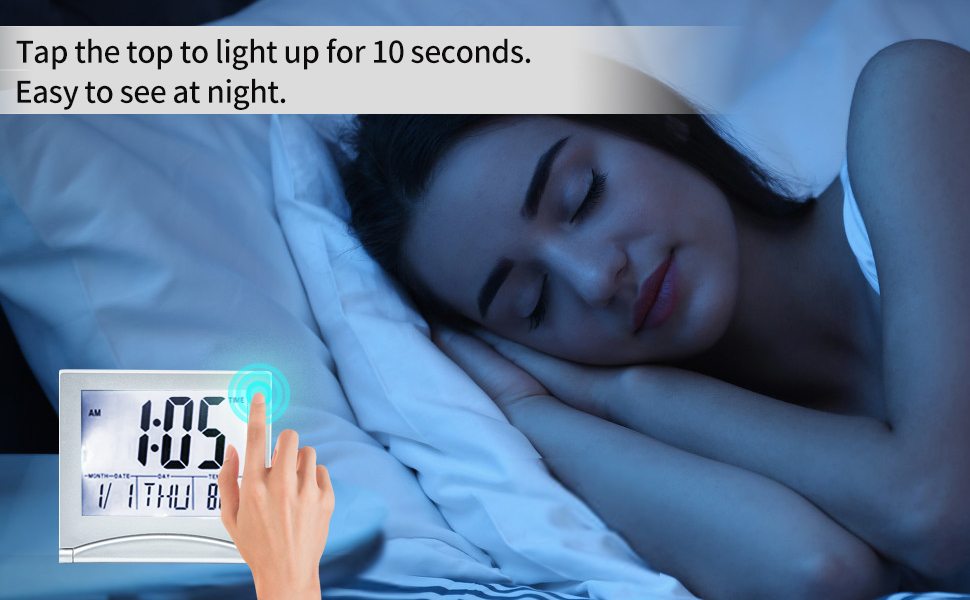 travel alarm clock backlight 