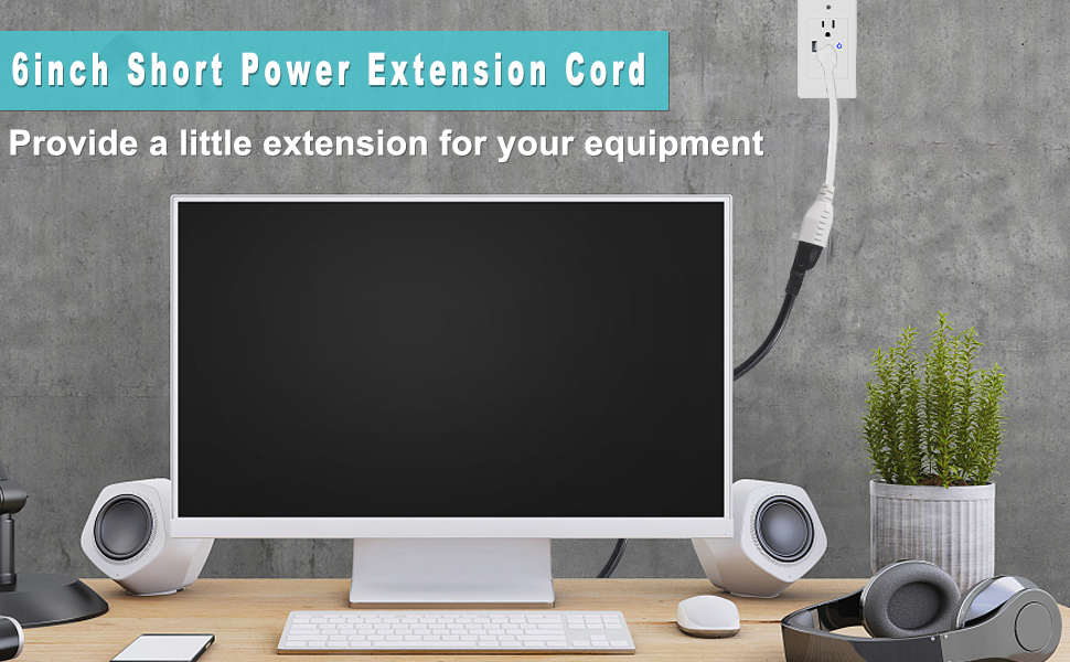 16AWG Small Electrical AC Extension Cord for Power Strip