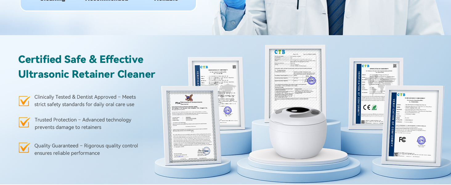 Certified Safe &amp; Effective Ultrasonic Retainer Cleaner