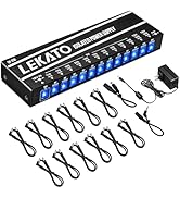 LEKATO Guitar Pedal Power Supply - 12 Port Isolated Power Supply, DC Output 9V/12V/18V, 100mA to ...