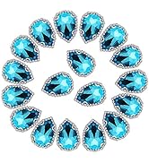 Teardrop Rhinestones 20pcs Rhinestone Buttons Flatback Sew on Glass Rhinestones for Clothes,Craft...