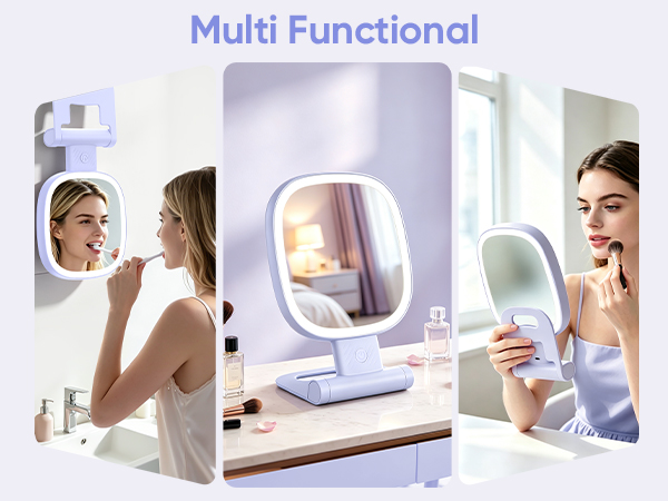 Multi functional makeup mirror