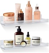 LUSCREAL 2 Pack Floating Shelves for Wall Storage, 15" Bathroom Wall Shelves, Acrylic Shelves for...