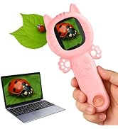 2-in-1 Microscope Camera for Kids, Mini Handheld Microscope Supporting Multiple Viewing Angles, O...