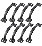 DOITOOL 8PCS Barn Door Handles Black Gate Handles for Wooden Fences 6 Inch Vintage Cabinet Handle...