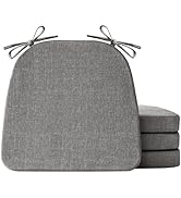IASEAHK D-Shaped Chair Cushions for Dining Chairs 4 Pack Dark Grey