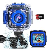PROGRACE Pool Toy &amp; Kids Underwater Camera - IP68 Waterproof Action Camera for Boys Ages 3-12, 10...
