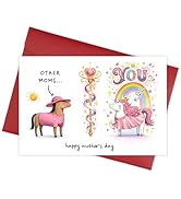 Funny Mother’s Day Card for Wife, Happy Mother’s Day Card from Husband, Cute Unicorn Mom Card, Un...