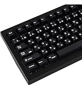 GEKUCAP Black Japanese Keycaps 129 Keys, Minimalist Style Cherry Profile Key Caps, PBT Dye Sublim...
