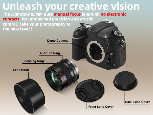 Lightdow 85mm F1.8 Medium Telephoto Manual Focus Full Frame Portrait Lens