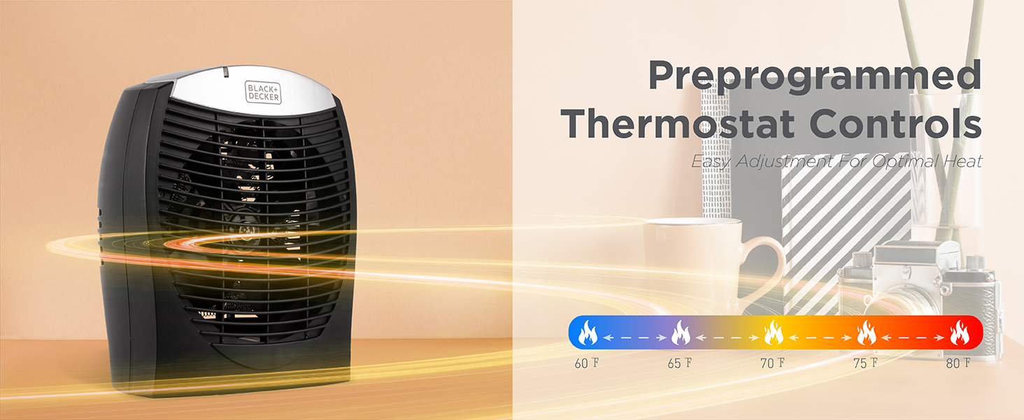 BLACK+DECKER Electric Heater, Personal Heater with 3 Settings