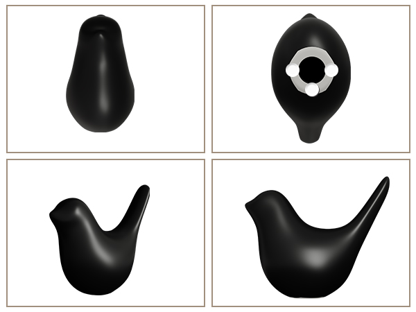 Black bird toilet bolt covers decorative