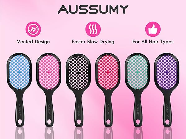 Aussumy 4 Pack Vented Hair Brush