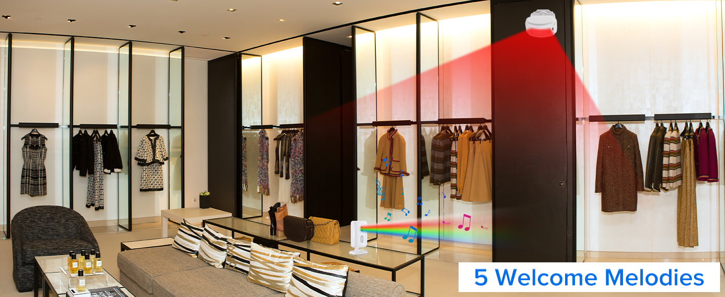 motion sensor alarm chime alert motion sensor doorbell rings when customers walks in