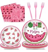 96 Pieces One in A Melon Party Decorations Supplies Watermelon First Birthday Party Tableware Set...