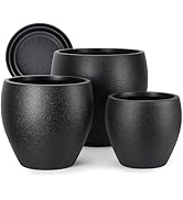 YNNICO Plant Pots 17.5/14.8/12.2 inch Set of 3, Flower Pots with Drainage Holes, Large Planters f...